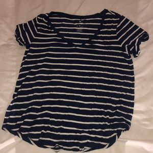 striped flowy tee